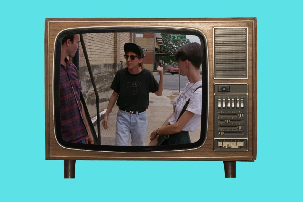 American independent cinema collage featuring Clerks, Pulp Fiction, Richard Linklater, and Sundance Film Festival imagery.