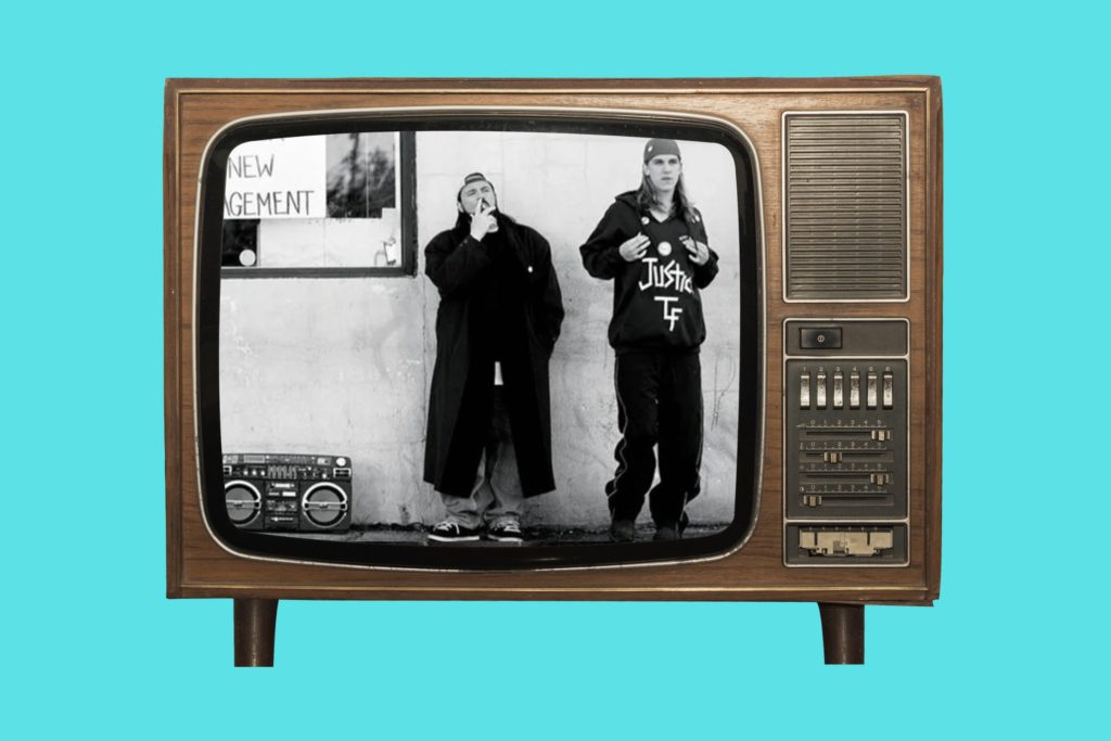 American independent cinema collage featuring Clerks, Pulp Fiction, Richard Linklater, and Sundance Film Festival imagery.